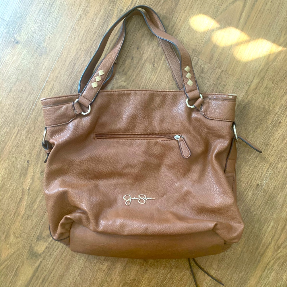 Jessica Simpson brown pebbled leather purse